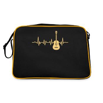 Battement de coeur de guitare acoustique - Sac Retro - noir/or - Dos
