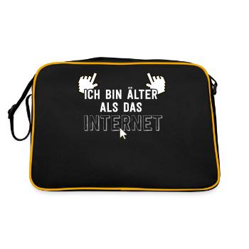 Ich bin älter als das Internet - Retro Tasche - Schwarz/Gold - Hinten