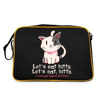 Grammatik Englisch Lehrer Katzen - Retro Tasche - Schwarz/Gold - Hinten