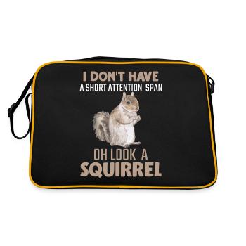 Écureuil attention humour jardin petit animal - Sac Retro - noir/or - Dos