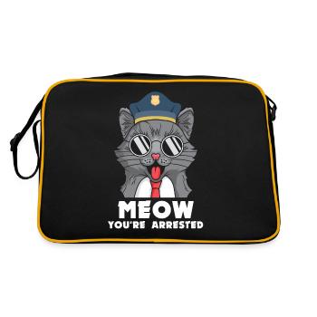 Meow arrested cat police kitten cop - Retro Bag - black/gold - Back