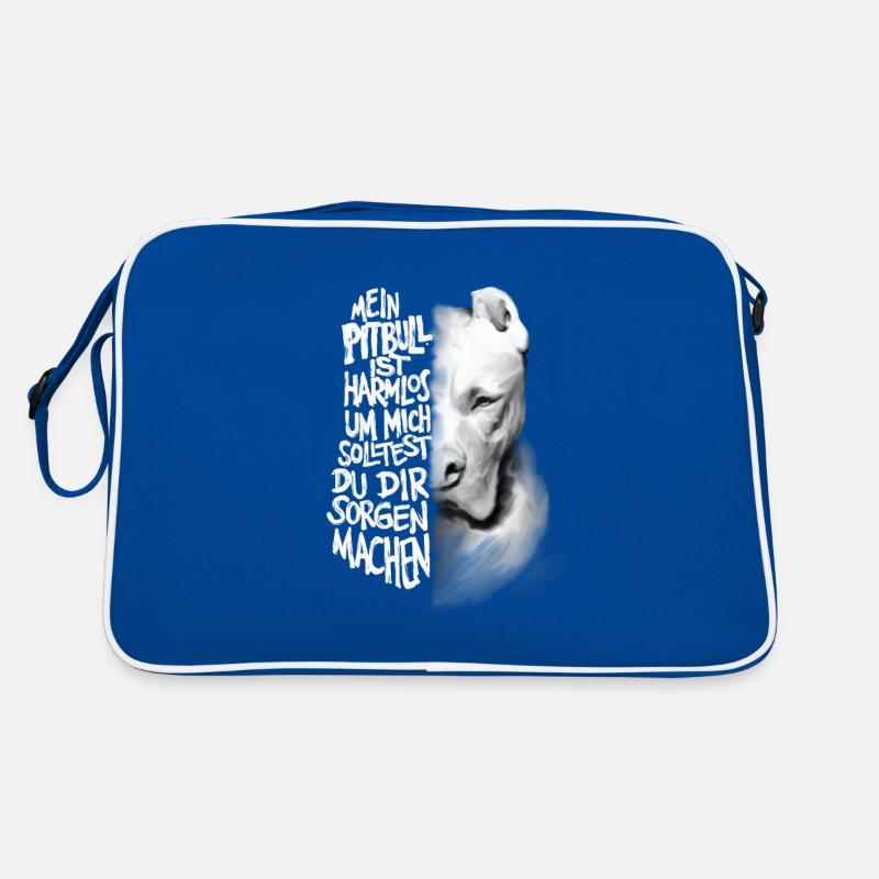 Mein Pitbull ist harmlos Geschenk Spruch Retro Tasche