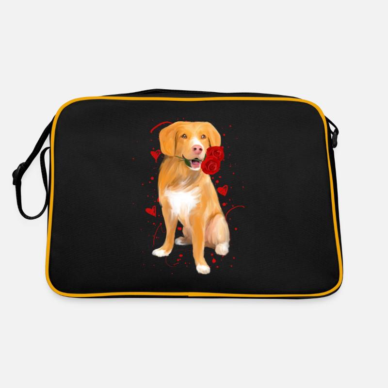 Nova Scotia Duck Tolling Retriever mit Rose Retro Tasche