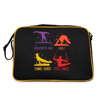 Turnerinnen und Turner Ausstellung für Bodenübunge - Retro Tasche - Schwarz/Gold - Hinten