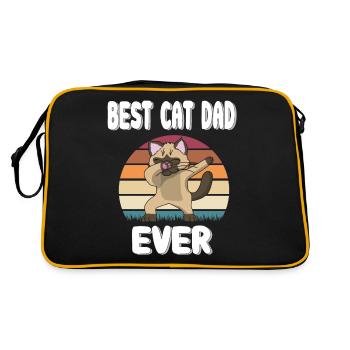 Best Cat Dad Ever cat owner best cat dad - Retro Bag - black/gold - Back