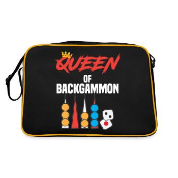 QUEEN OF BACKGAMMON board game Funny saying - Retro Bag - black/gold - Back
