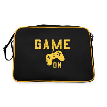 Gamer - Game on - Retro Tasche - Schwarz/Gold - Hinten