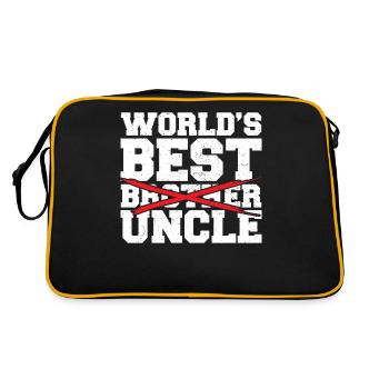 World's Best Uncle funny nephew Shirt - Retro Tasche - Schwarz/Gold - Hinten