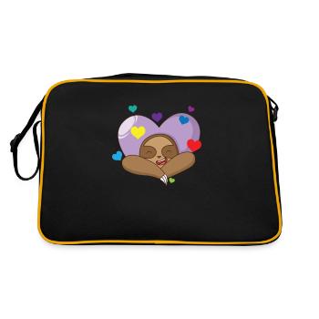 Sloth in love - Retro Bag - black/gold - Back