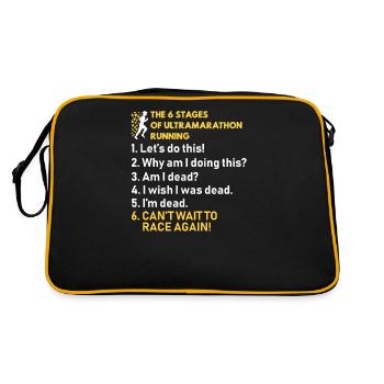 Les 6 étapes de l'ultramarathon en cours d'exécution drôle de coureur - Sac Retro - noir/or - Dos