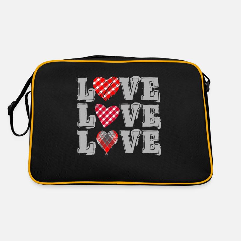 Love Love Love - Retro Tasche - Schwarz/Gold