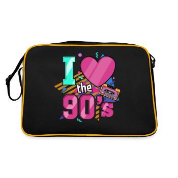 90s nineties music party - Retro Bag - black/gold - Back