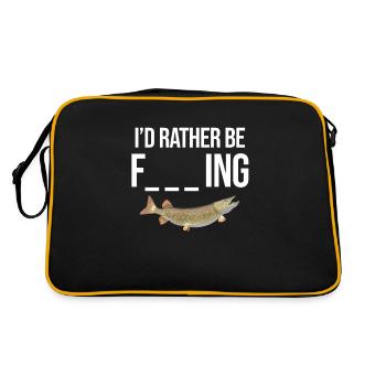 Funny Northern Pike Fishing Freshwater Fish Gift - Retro Bag - black/gold - Back