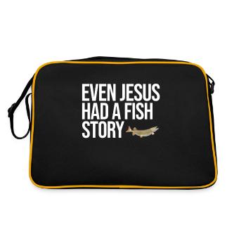 Funny Northern Pike Fishing Freshwater Fish Gift - Retro Bag - black/gold - Back