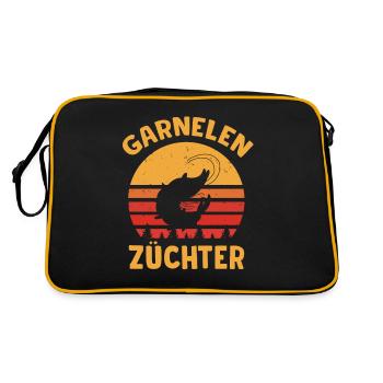 Garnelen Züchter - Retro Tasche - Schwarz/Gold - Hinten