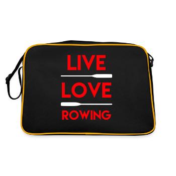 Cadeau de l'équipe d'aviron Coxswain - Sac Retro - noir/or - Dos