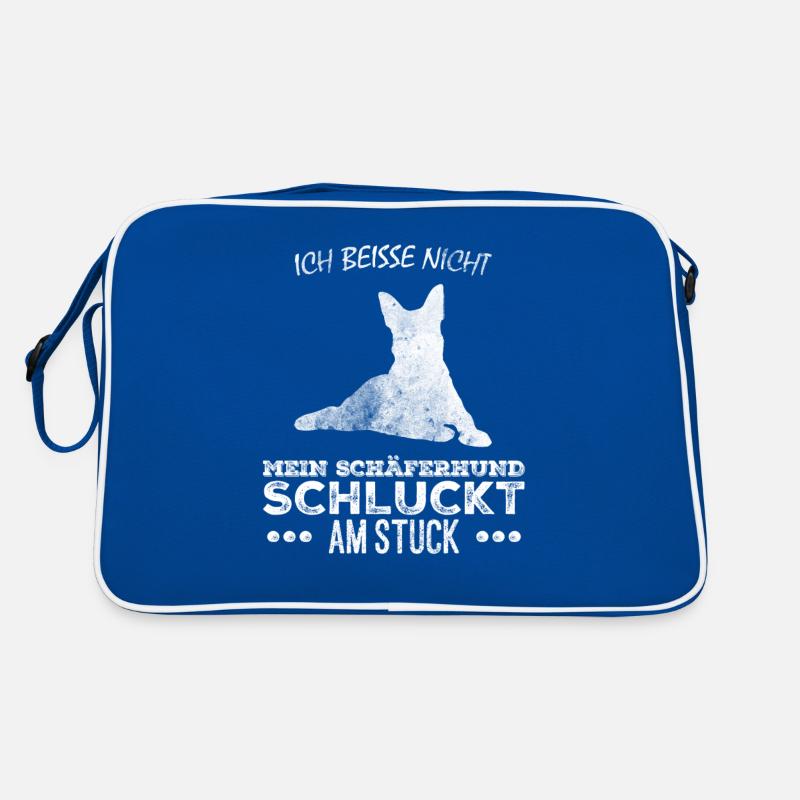 Ich beiße nicht Deutscher Schäferhund Design Retro Tasche