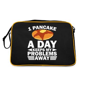 Pancakes pancake gift I breakfast pancake - Sac Retro - noir/or - Dos