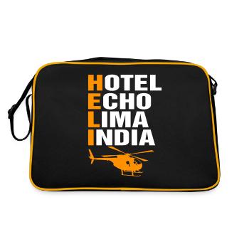 Helicopter Pilot Gift I Helicopter Helicopter - Retro Bag - black/gold - Back