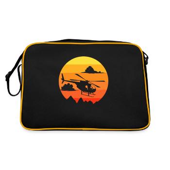 Helicopter Pilot Gift I Helicopter Helicopter - Retro Bag - black/gold - Back