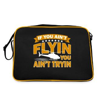 Helicopter Pilot Gift I Helicopter Helicopter - Retro Bag - black/gold - Back