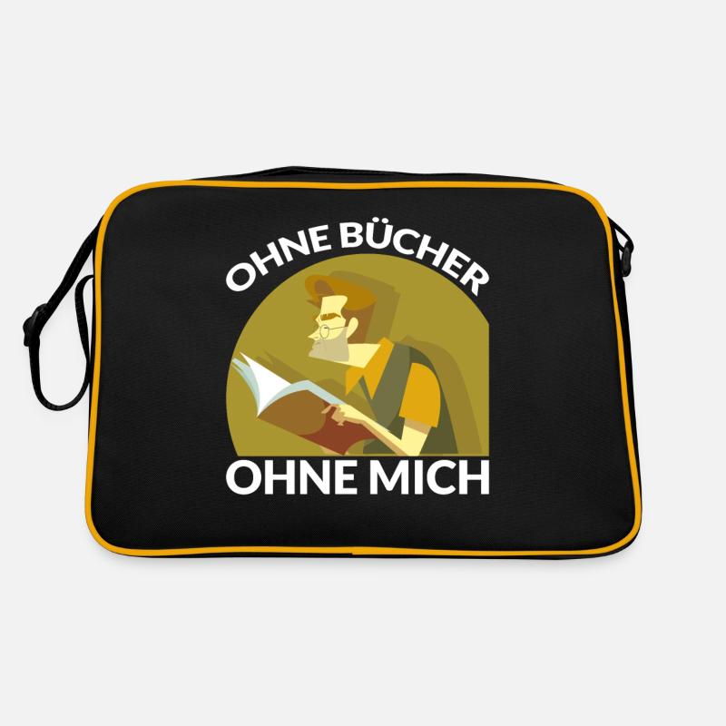 OHNE BÜCHER OHNE MICH - Retro Tasche - Schwarz/Gold
