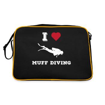 Perverted Humor Muff Diving Oral Sex Joke - Retro Bag - black/gold - Back