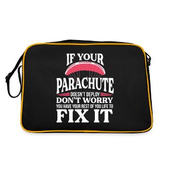 Cadeau de parachutiste Drôle de parachutiste - Sac Retro - noir/or - Dos