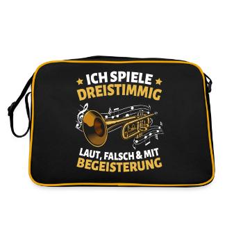 Trompeter Trompete Musiker Anfänger Bigband Jazz - Retro Tasche - Schwarz/Gold - Hinten