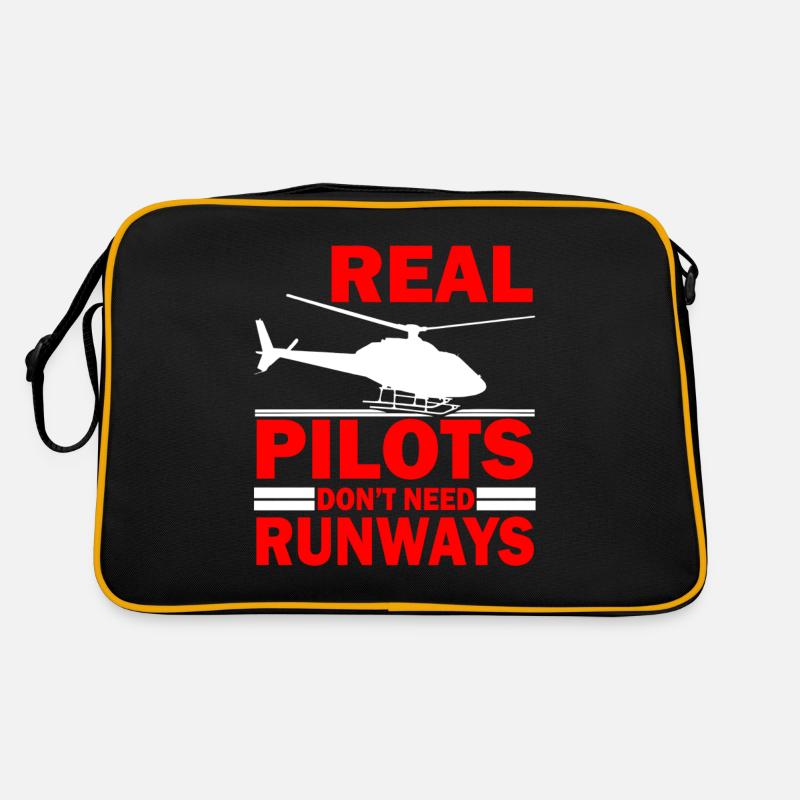Hubschrauber Pilot Geschenk I Helikopter Heli Retro Tasche