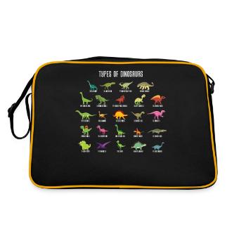 Types de chemise obsédée par dinosaure dinosaure - Sac Retro - noir/or - Dos