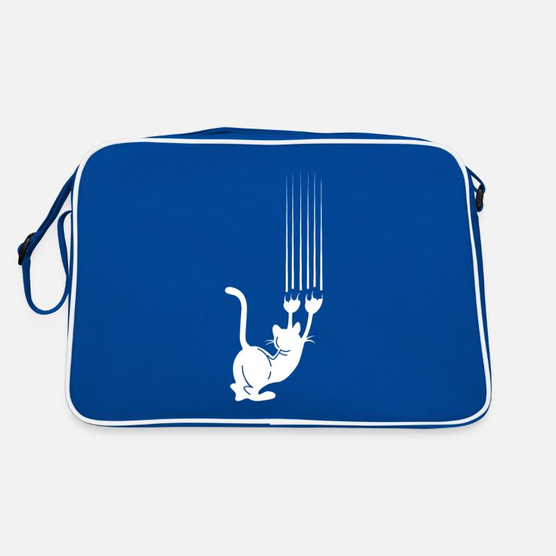 Climbing Cat with Scratch Marks Design Retro Bag
