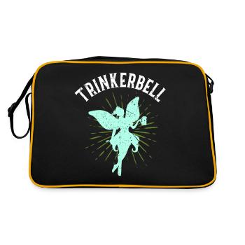 Trinkerbell Geschenk Brautshirt Trinken JGA Team F - Retro Tasche - Schwarz/Gold - Hinten