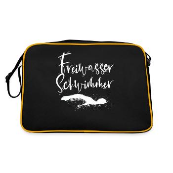 Schwimmen - Retro Tasche - Schwarz/Gold - Hinten