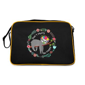 Ne vous dépêchez pas d'être heureux paresseux paresseux paresseux paresseux mignon Slo - Sac Retro - noir/or - Dos