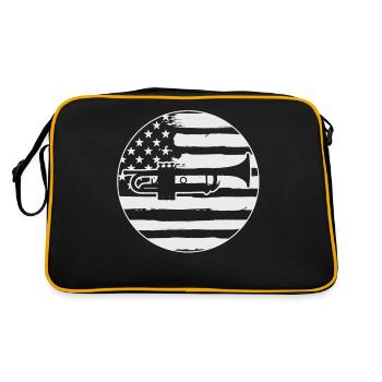 Trompete Trompeter - Retro Tasche - Schwarz/Gold - Hinten