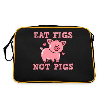 Vegan Vegan Vegan - Retro Tasche - Schwarz/Gold - Hinten
