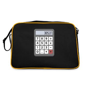 Lesbe Taschenrechner Schule Mathe Schüler Lehrer - Retro Tasche - Schwarz/Gold - Hinten