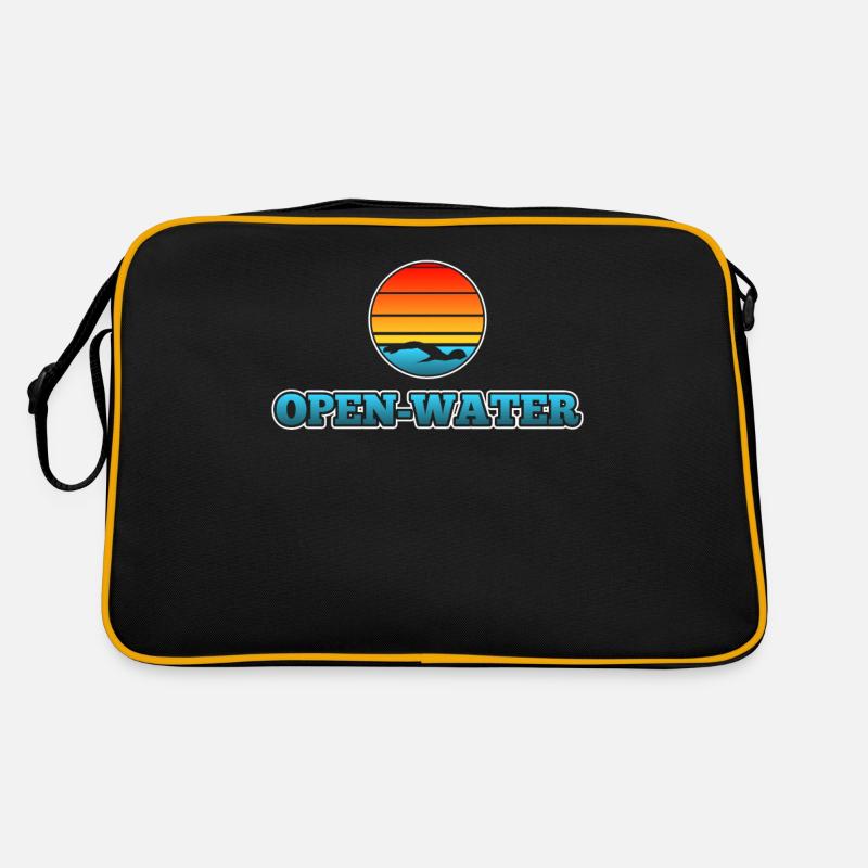 Schwimmer Schwimmen - Retro Tasche - Schwarz/Gold
