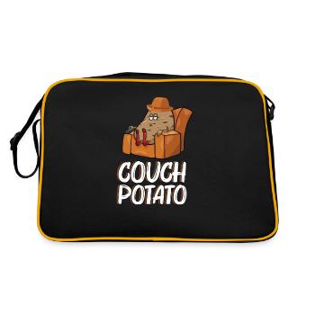 Couch Potato Lazy Sofa Potato Relax Gift - Sac Retro - noir/or - Dos