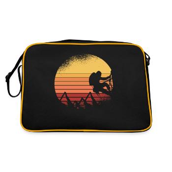 Retro Klettern Geschenk I Karabiner Kletterer - Retro Tasche - Schwarz/Gold - Hinten