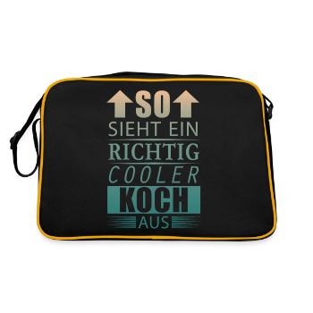 Cooler Koch Bester Koch Geschenk Herren Jungen - Retro Tasche - Schwarz/Gold - Hinten