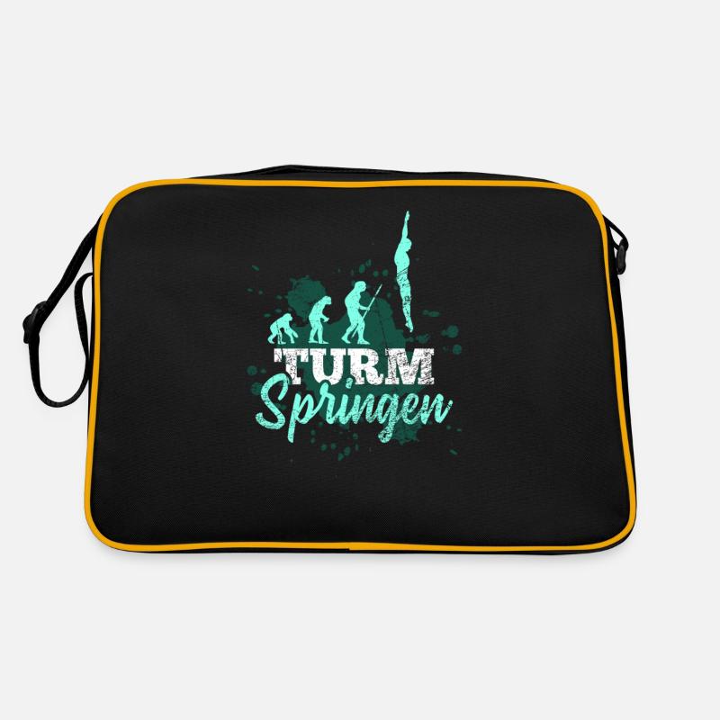 Vintage Wasserspringen Geschenk - Retro Tasche - Schwarz/Gold