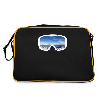 Skibrille Alp Panorama - Retro Tasche - Schwarz/Gold - Hinten