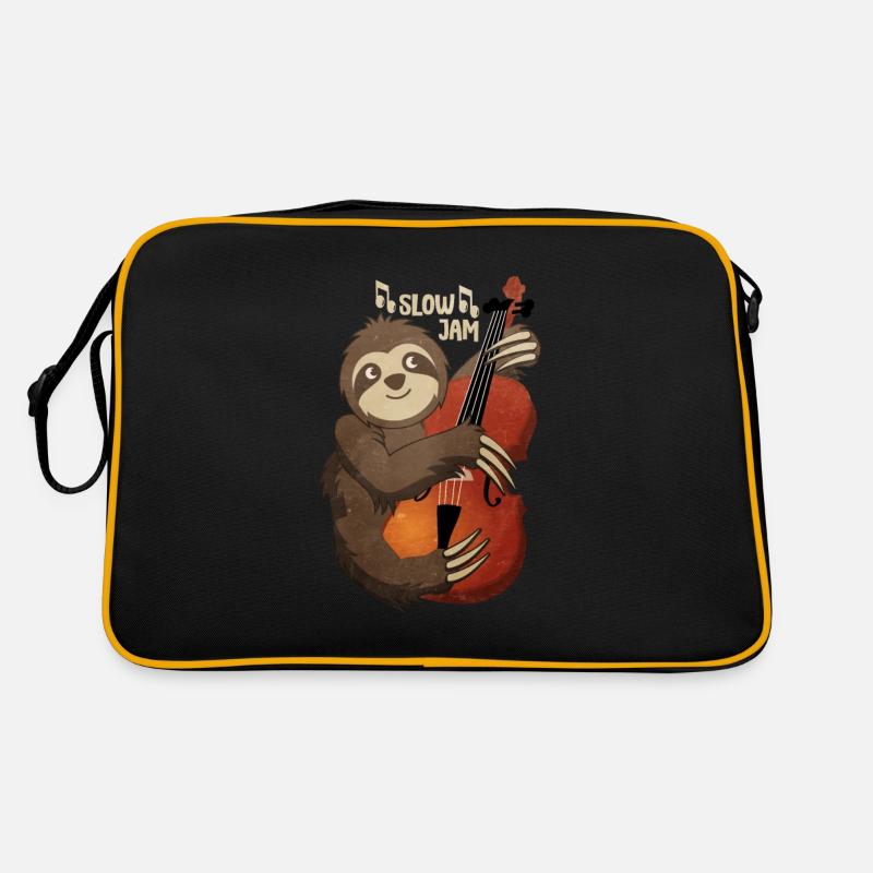 Faultier - Retro Tasche - Schwarz/Gold