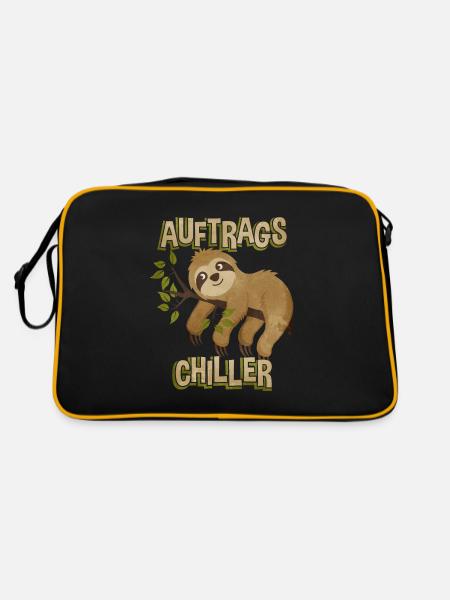 Faultier - Retro Tasche - Schwarz/Gold