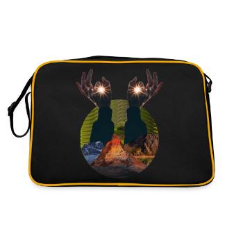 Collage art surréalisme cadeau design yeux - Sac Retro - noir/or - Dos