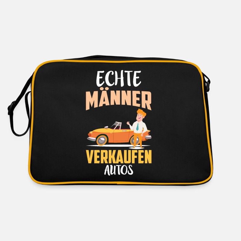 ECHTE MÄNNER VERKAUFEN AUTOS - Retro Tasche - Schwarz/Gold