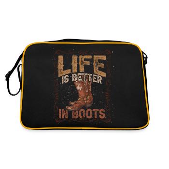 Cowboy Cowboystiefel - Retro Tasche - Schwarz/Gold - Hinten