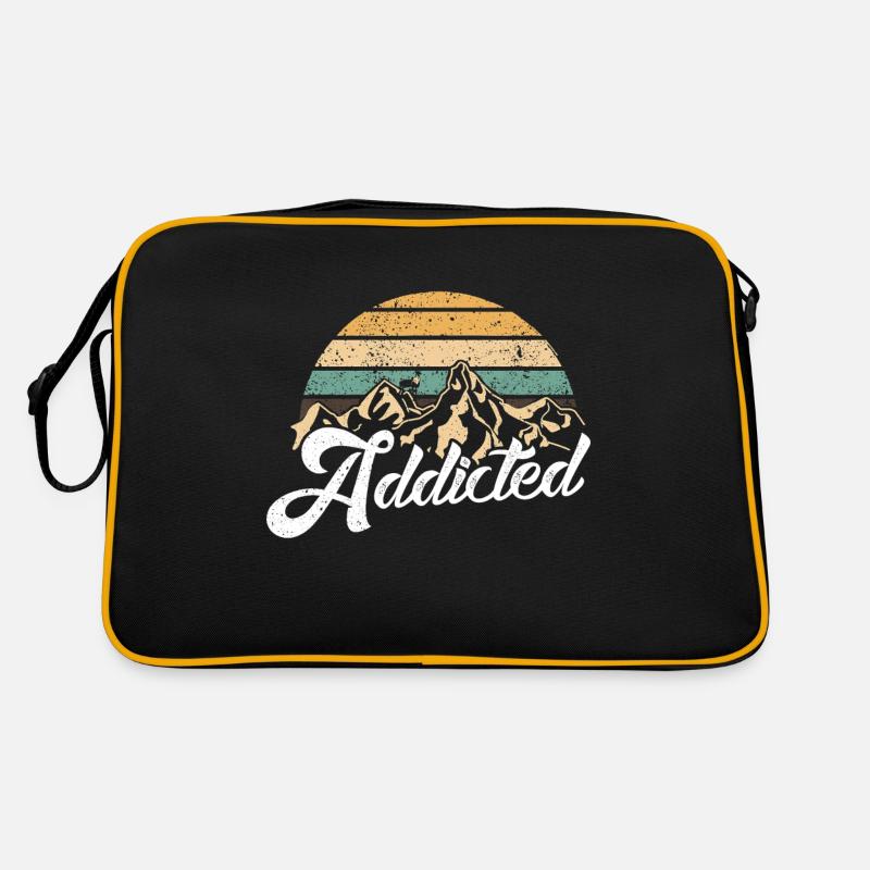 Berg Addicted Wandern Klettern Abenteuer Lustige W Retro Tasche